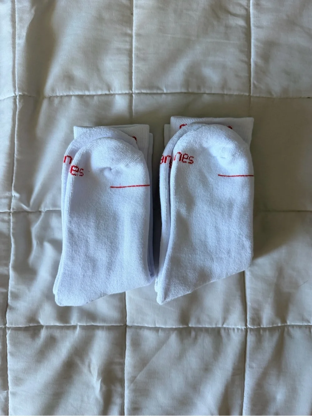 Supreme White Logo Crew Socks